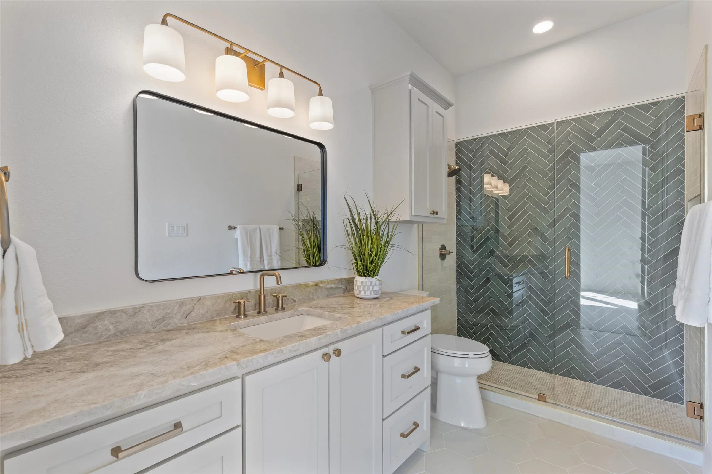 Completed bathroom remodeling project in Dallas-Fort Worth